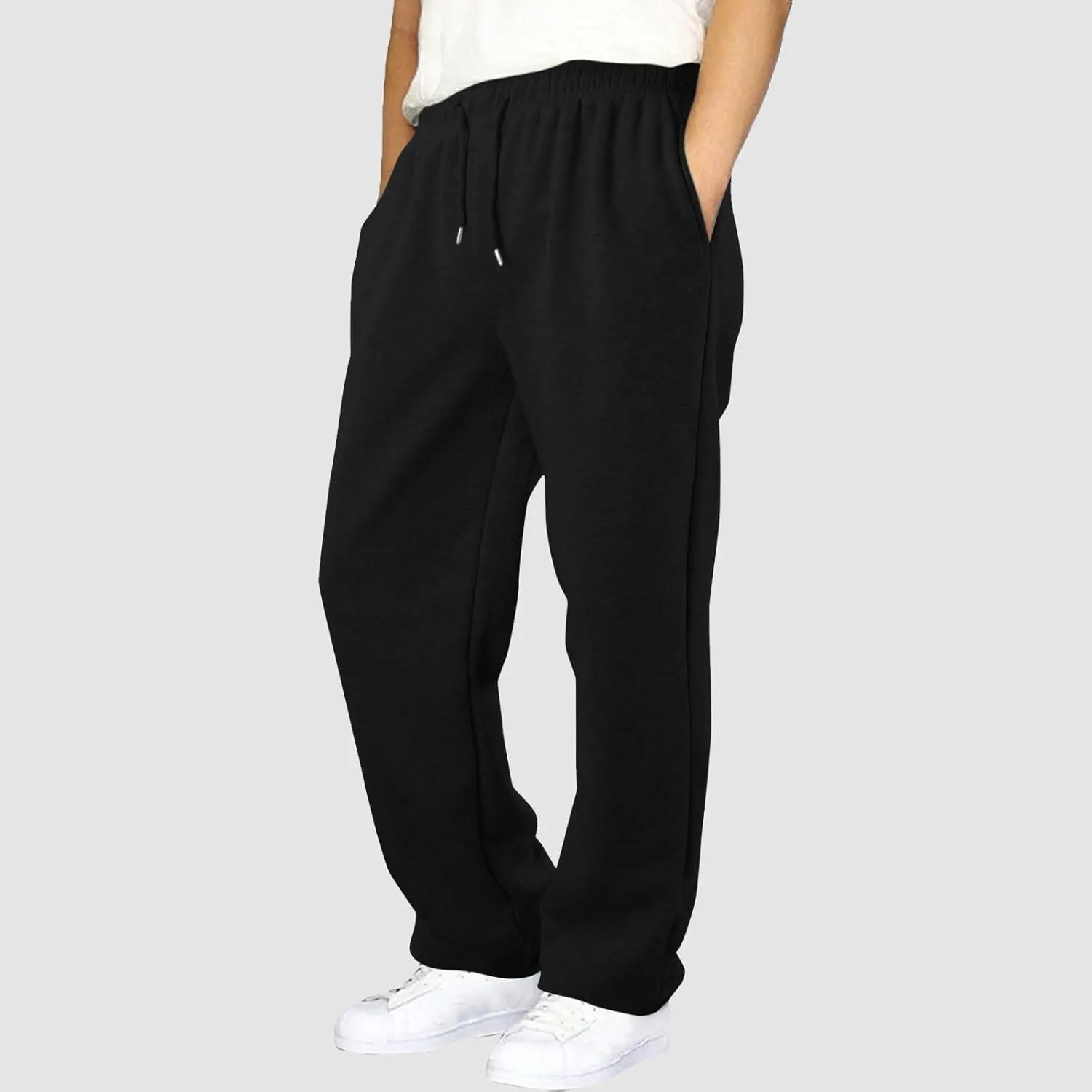 Black Cargo Pants Men Mens Oversized Cargo Pants Casual Drawstring Joggers Work Solid Color Sweatpants with Multi Pocket