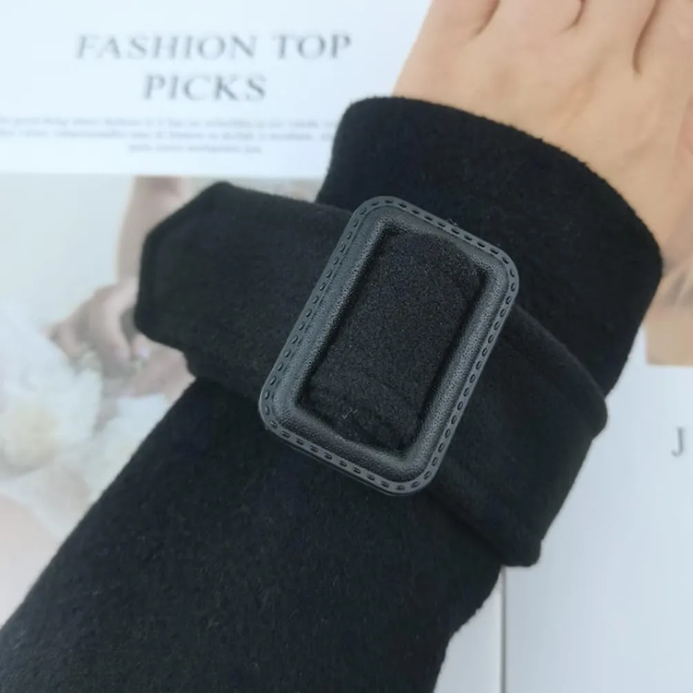 Black Tweed Coat Sleeve Band Faux Wool Cuff Straps Replacement for Winter Thick Trench Coat Jacket