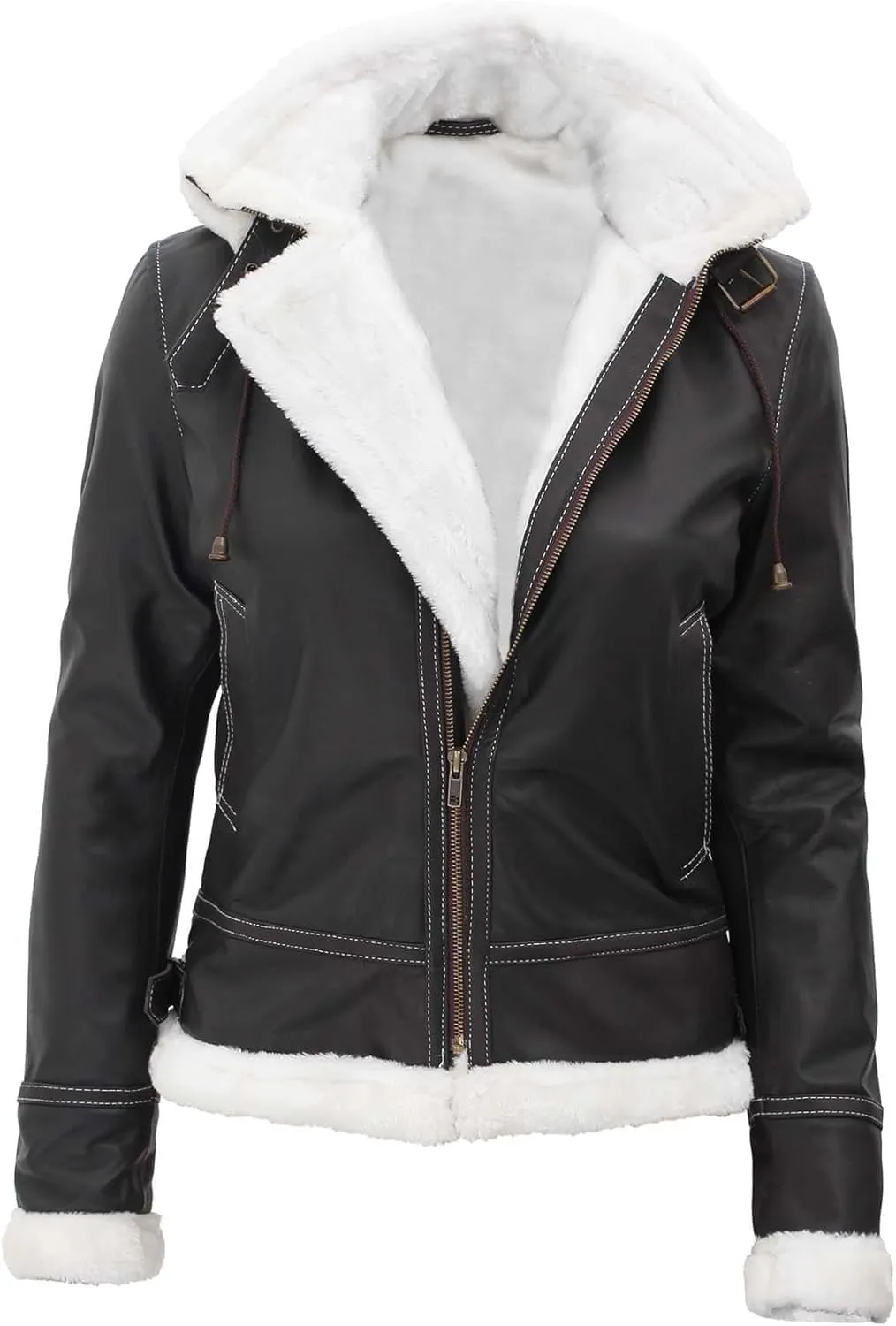 Blingsoul Womens Leather Jacket - Real Leather Winter Jackets for Women