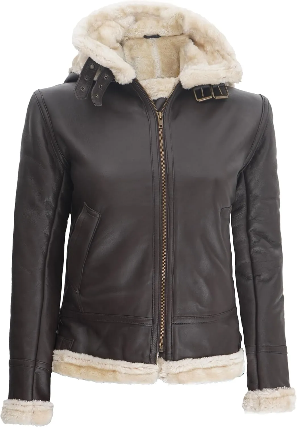 Blingsoul Womens Leather Jacket - Real Leather Winter Jackets for Women