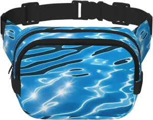 Blue Reflections Print Crossbody Waist Bag, Adjustable Everywhere Fanny Packs for Men&Women/Traveling/Outdoors/Hiking