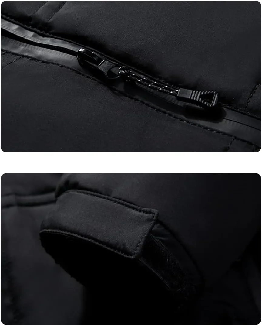 Bollrllr Men's Parka Jackets Winter CasuaLOutwear Hooded Warm Thick Jacket Men Fashion Cotton Padded Male Parka Coats