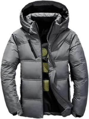 Bollrllr Men's Parka Jackets Winter CasuaLOutwear Hooded Warm Thick Jacket Men Fashion Cotton Padded Male Parka Coats