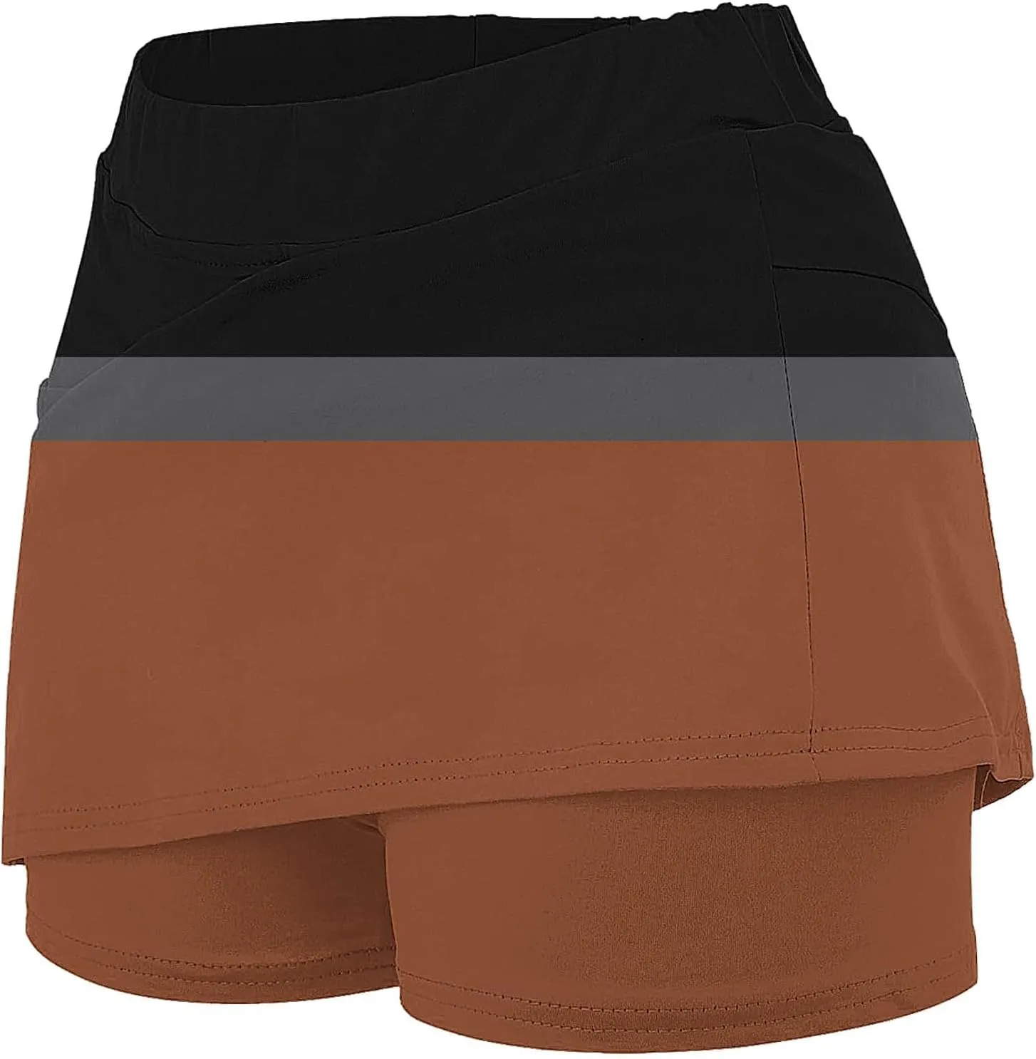 Borniu Womens Skorts with Pockets Tummy Control Plus Size Skorts Women High Waist Athletic Sports Pants Skirt Casual Shorts