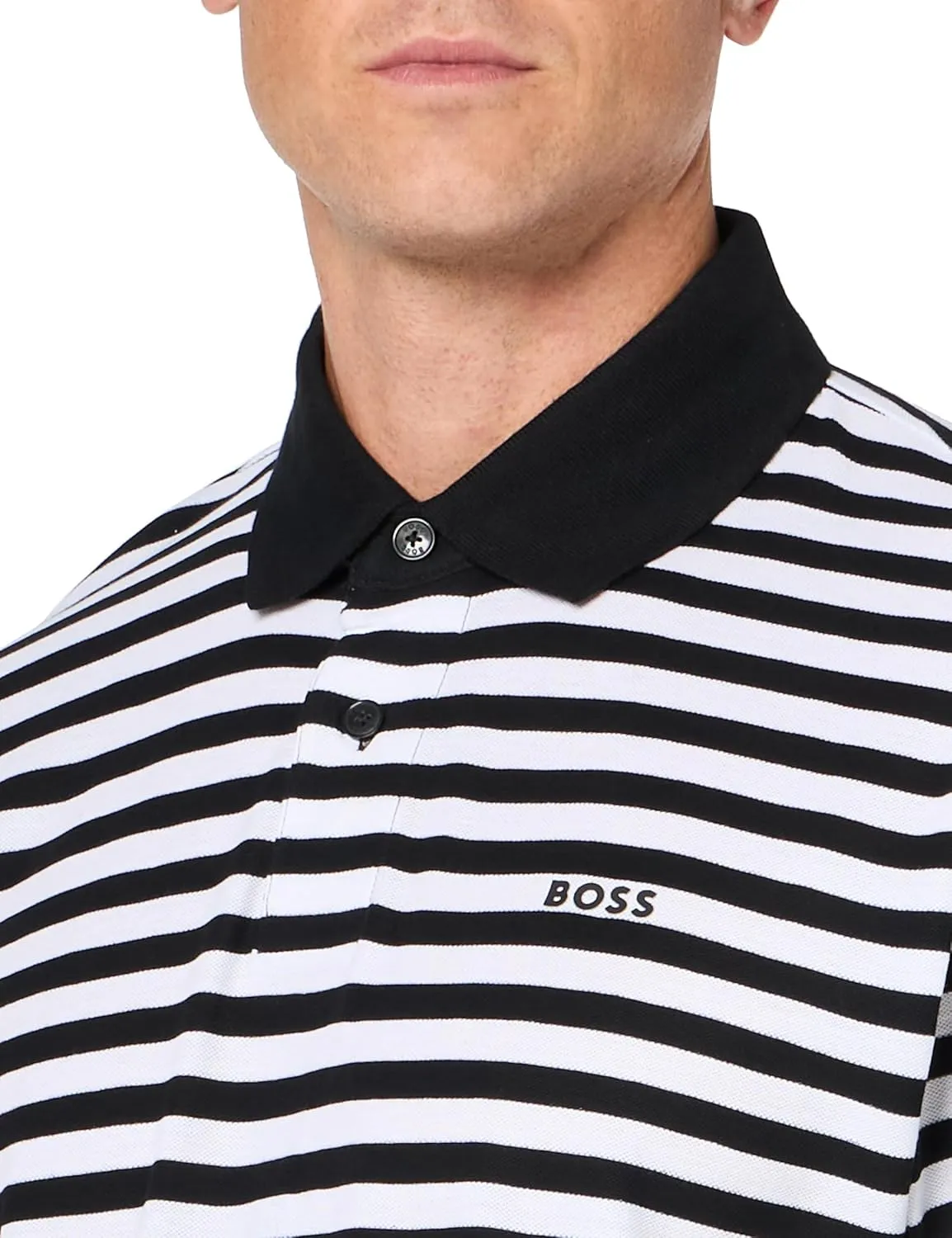 BOSS Men's Printed Cotton Short Sleeve Polo Shirt