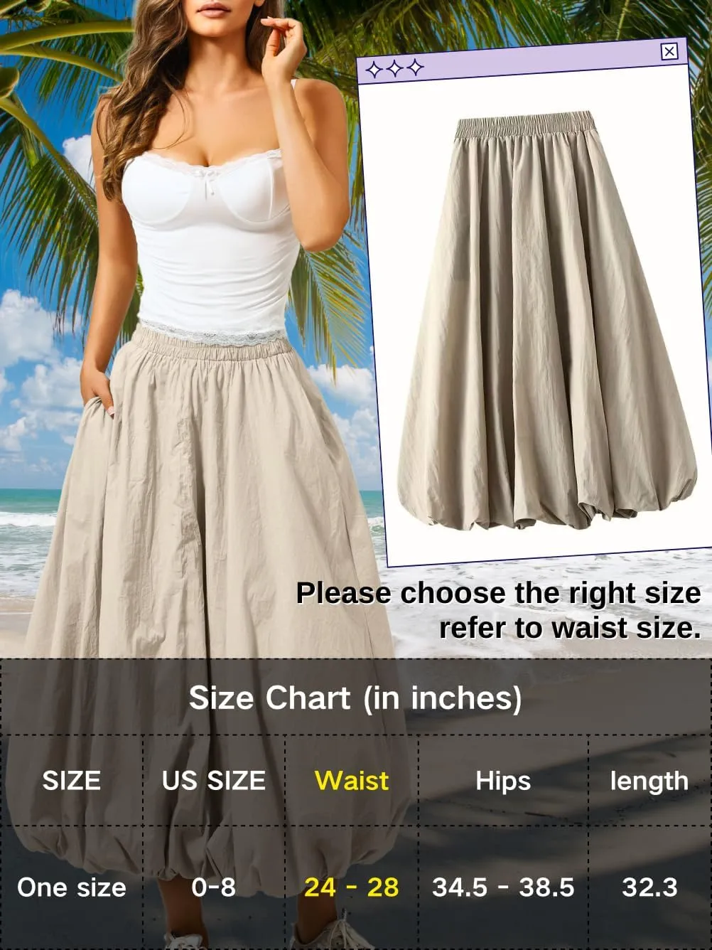 Bubble Midi Skirt with Pockets, Puffy Hem Maxi Long Skirts for Women, Balloon Going Out Concert Outfits