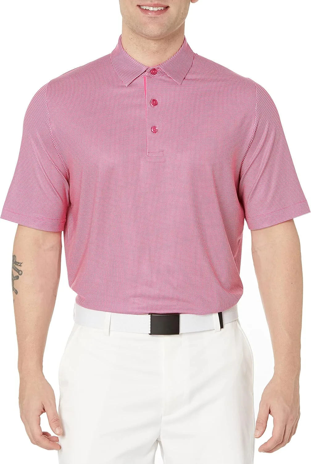 Callaway Gingham Printed Short Sleeve Golf Polo Shirt
