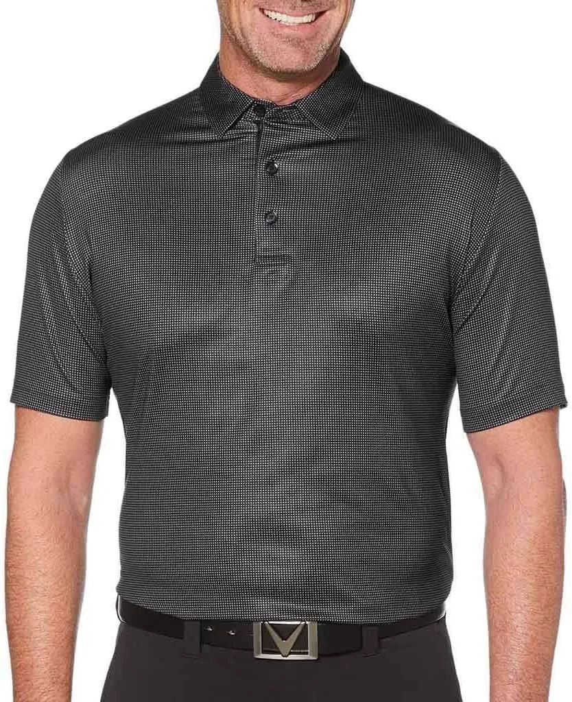 Callaway Gingham Printed Short Sleeve Golf Polo Shirt