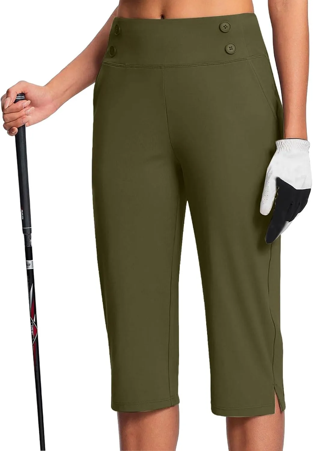 Capri Pants for Women Shorts Business Stretch High Waisted Capris Work Office Cropped Trousers Casual Summer Clothing