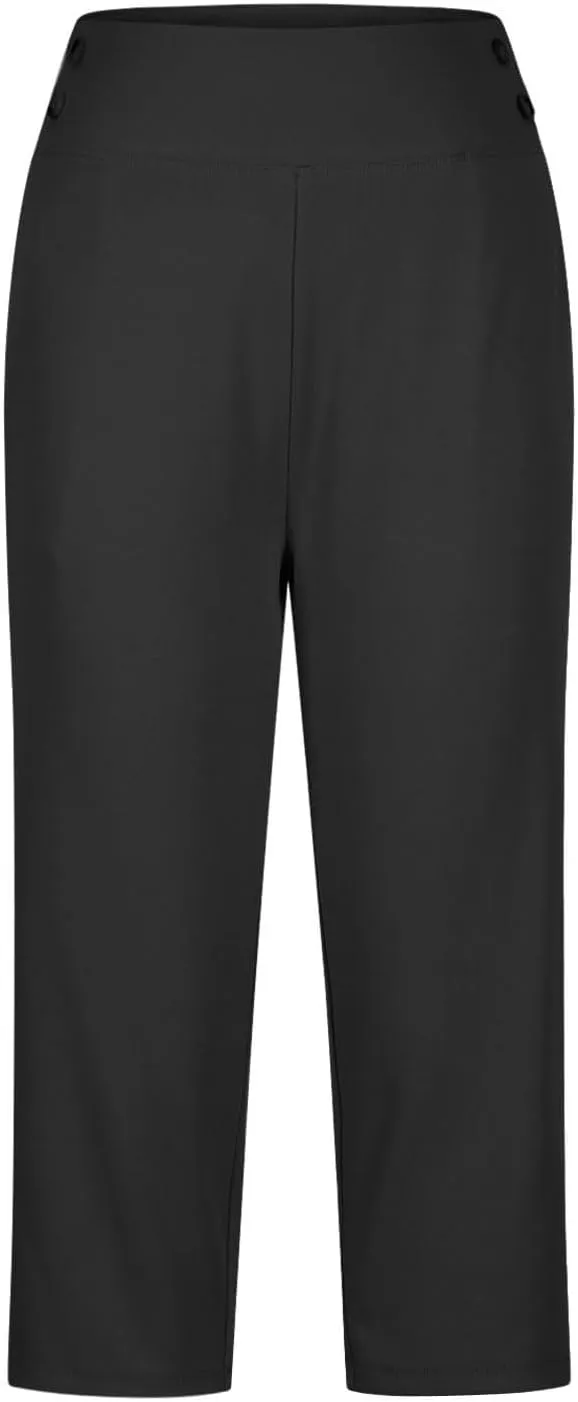 Capri Pants for Women Shorts Business Stretch High Waisted Capris Work Office Cropped Trousers Casual Summer Clothing