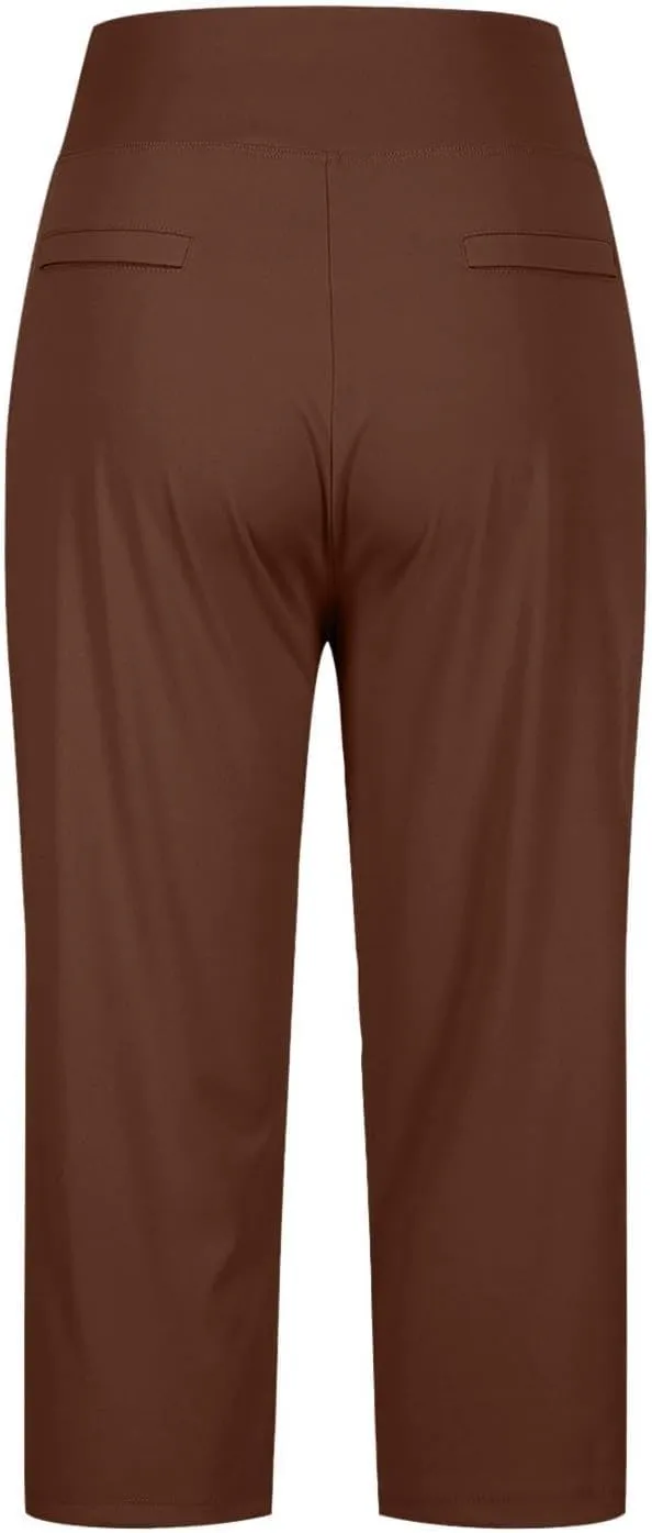Capri Pants for Women Shorts Business Stretch High Waisted Capris Work Office Cropped Trousers Casual Summer Clothing