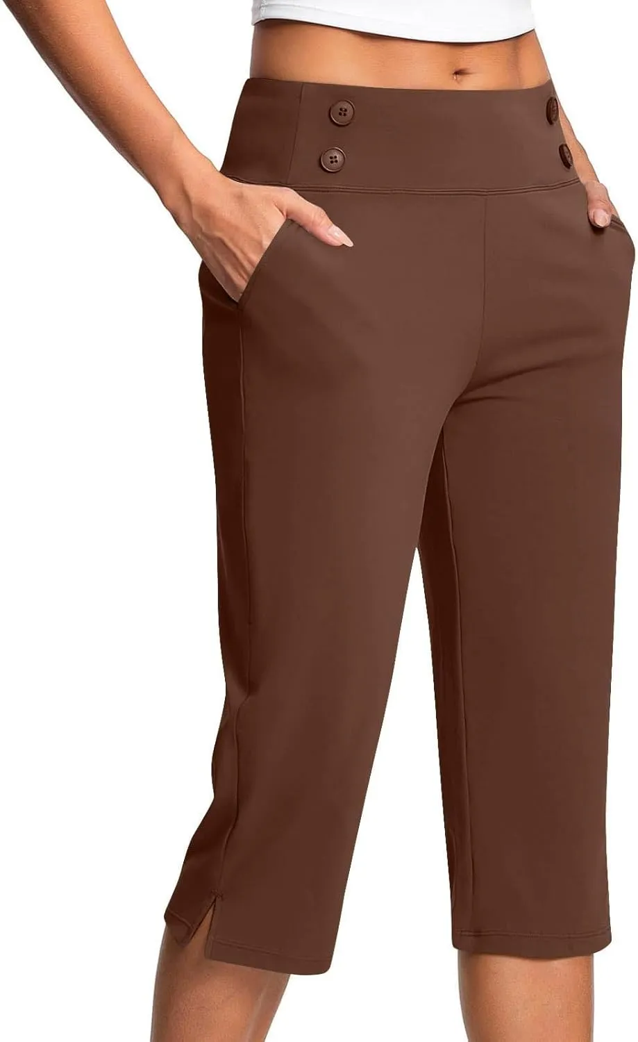 Capri Pants for Women Shorts Business Stretch High Waisted Capris Work Office Cropped Trousers Casual Summer Clothing