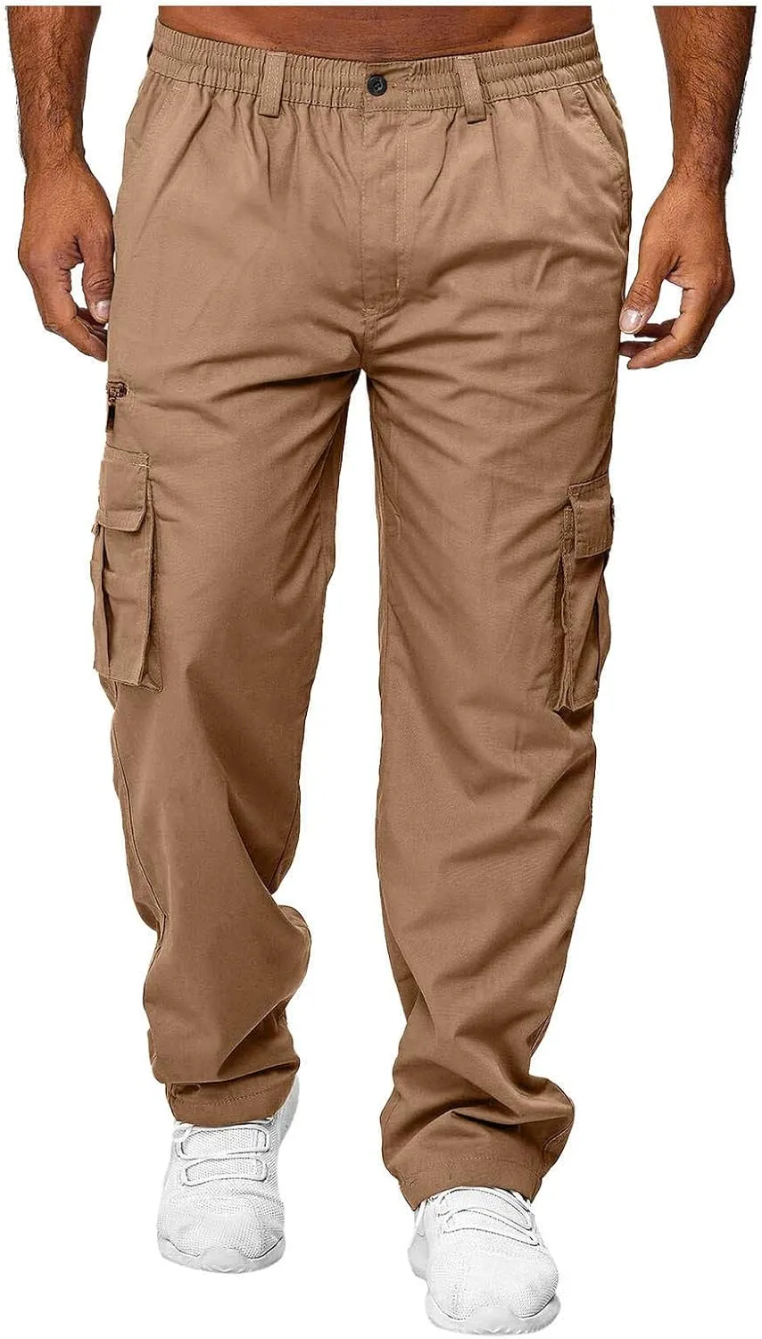 Cargo Pants for Men BaggyCargo Pants Baggy Pants Stretch Elastic Waist Fashion Trousers with Pockets