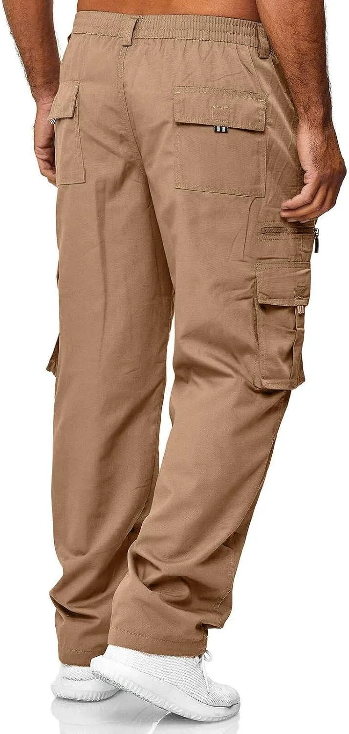 Cargo Pants for Men BaggyCargo Pants Baggy Pants Stretch Elastic Waist Fashion Trousers with Pockets