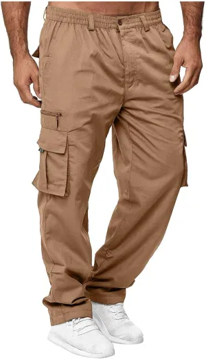 Cargo Pants for Men BaggyCargo Pants Baggy Pants Stretch Elastic Waist Fashion Trousers with Pockets