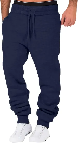 Cargo Pants for Men Big and Tall Pants Men's Fleece Lined Cargo Sweatpants Bottom Straight Leg Casual Loose Fit Baggy