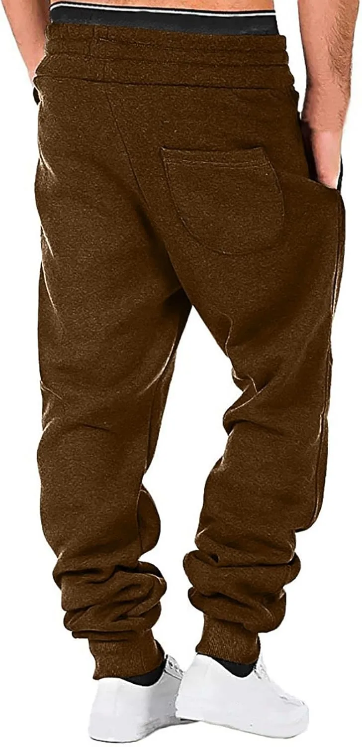 Cargo Pants for Men Casual Elastic Waist Pants Regular Fit Jogger Pants Outdoor Hiking Pants Gym Pants with Pockets