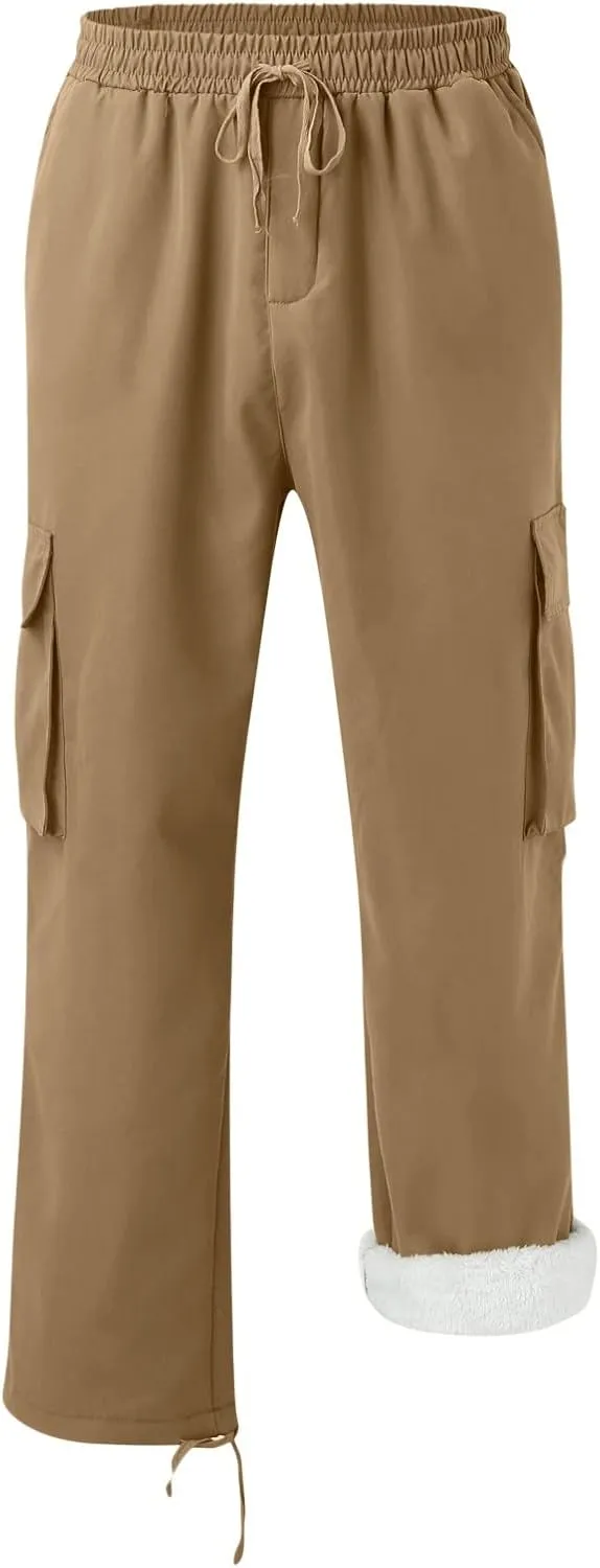 Cargo Pants for Men Joggers Casual Trousers Sweatpants Men's Cargo Fleece Sweatpants Drawstring Stretch Elastic Waist