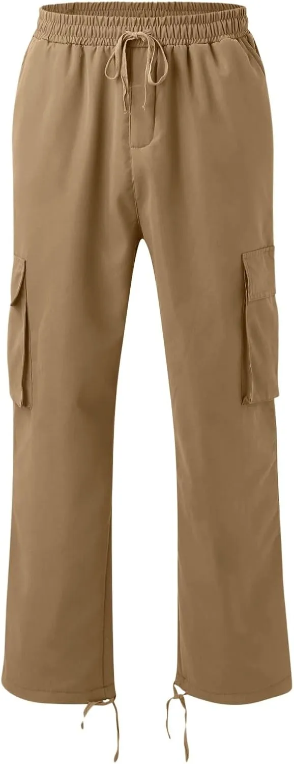 Cargo Pants for Men Joggers Casual Trousers Sweatpants Men's Cargo Fleece Sweatpants Drawstring Stretch Elastic Waist