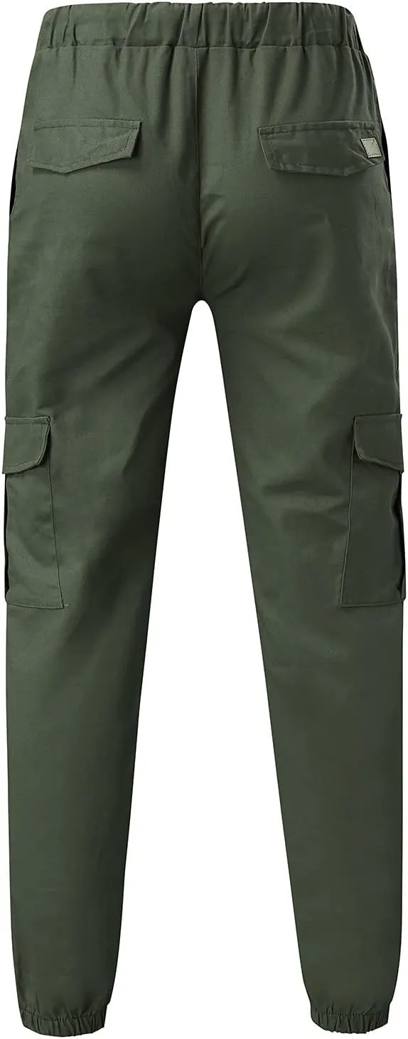Cargo Pants for Men Joggers Tactical Pants Outdoor Fleece Lined Snow Ski Cargo Pants Thermal Hiking Pants Men's Cargo