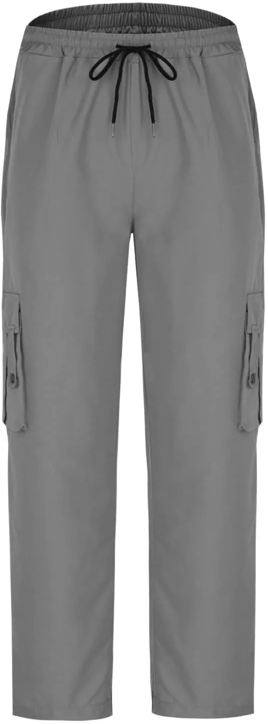 Cargo Pants for Men Lightweight Comfy Outdoor Hiking Tactical Pants Stretch Drawstring Wide Leg Joggers with Pockets