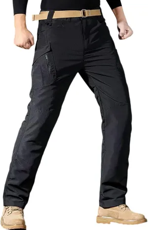 Cargo Pants for Men, Men's Stretch Breathable Ripstop Hiking Tactical Pants, Outdoor Lightweight Pocket Work Trousers