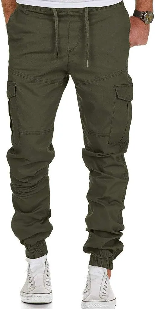 Cargo Pants for Men Work Men's Cargo Pants Big and Tall Men's Elastic Waist Work Pants Loose Fit Lightweight Workwear