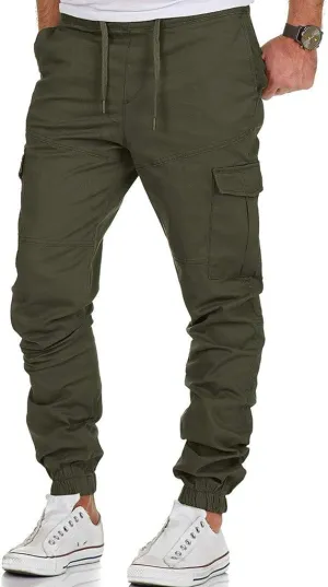 Cargo Pants for Men Work Men's Cargo Pants Big and Tall Men's Elastic Waist Work Pants Loose Fit Lightweight Workwear