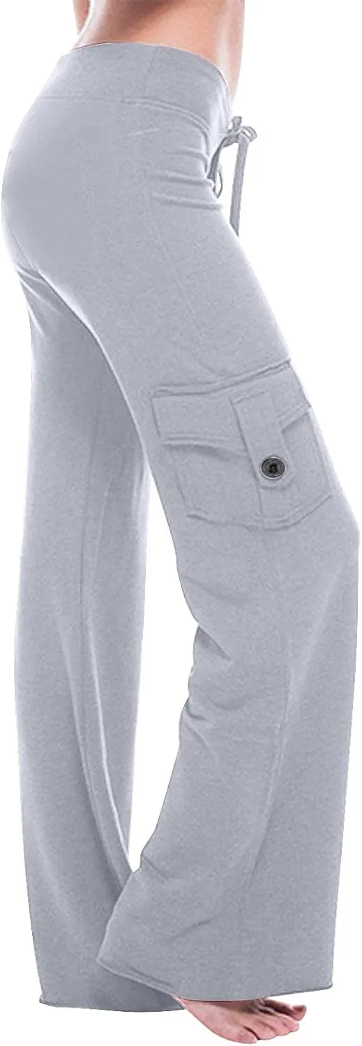 Cargo Pants for Women High Waisted Casual Pants Wide Leg Cargo Pants with Pockets Military Combat Trousers