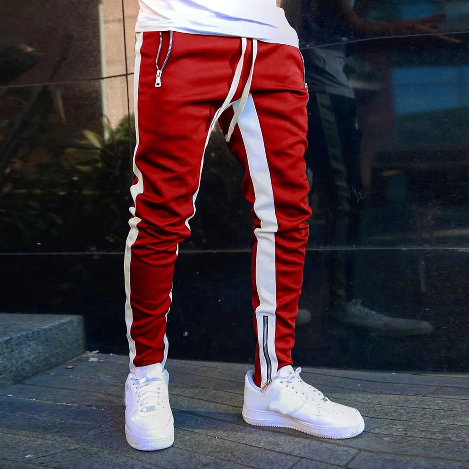 Cargo Sweatpants for Men Big and Tall Outdoor Tactical Pants with 9 Pockets Lightweight Ripstop Cargo Work Pants Mens