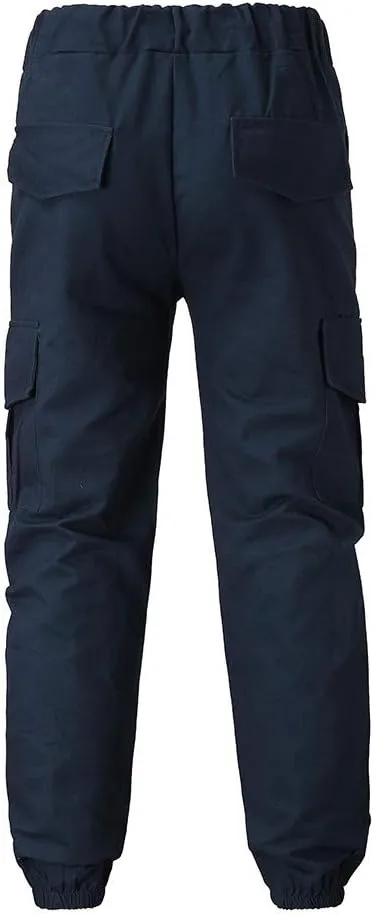 Cargo Sweatpants for Men Cargo Fleece Sweatpants Stretch Elastic Waist Jogger Sports Pants Drawstring Sports Trousers