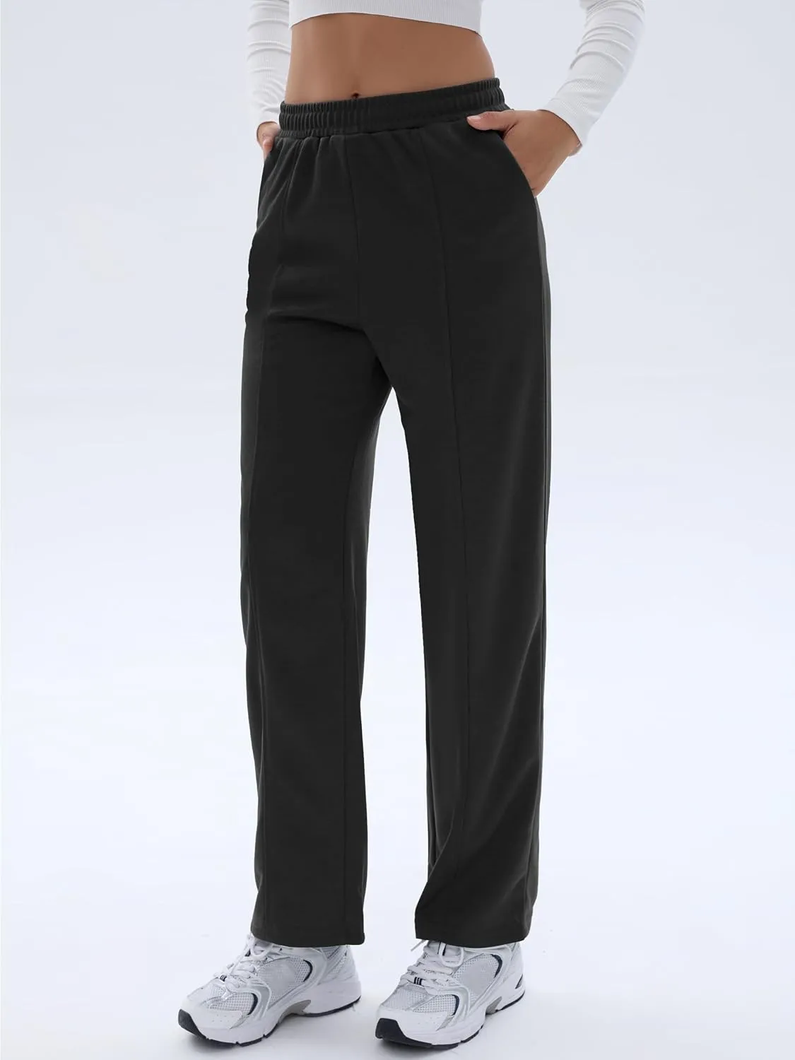 Cargo Sweatpants for Women High Waisted Wide Leg Cargo Pant Baggy Elastic Thicken with 6 Pockets