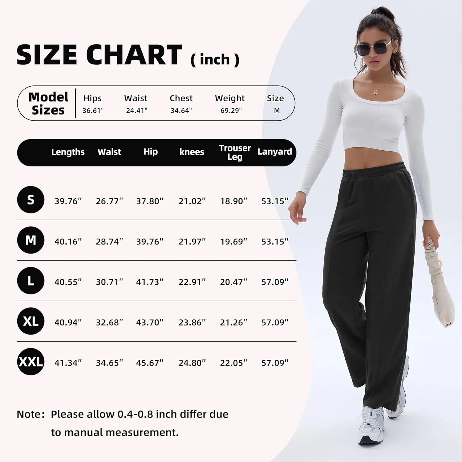 Cargo Sweatpants for Women High Waisted Wide Leg Cargo Pant Baggy Elastic Thicken with 6 Pockets