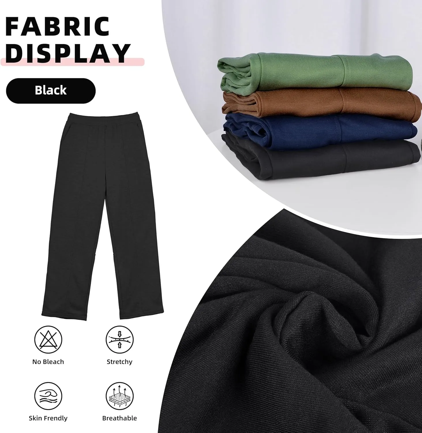 Cargo Sweatpants for Women High Waisted Wide Leg Cargo Pant Baggy Elastic Thicken with 6 Pockets