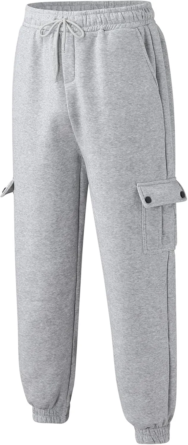 Cargo Trousers for Men Jogging Running Men's Fleece Jogger Pant Men's Lightweight Sweatpants Loose Fit Open Bottom