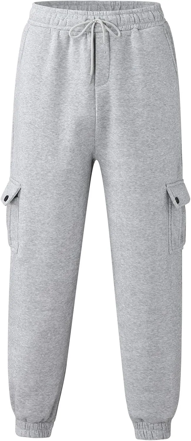 Cargo Trousers for Men Jogging Running Men's Fleece Jogger Pant Men's Lightweight Sweatpants Loose Fit Open Bottom