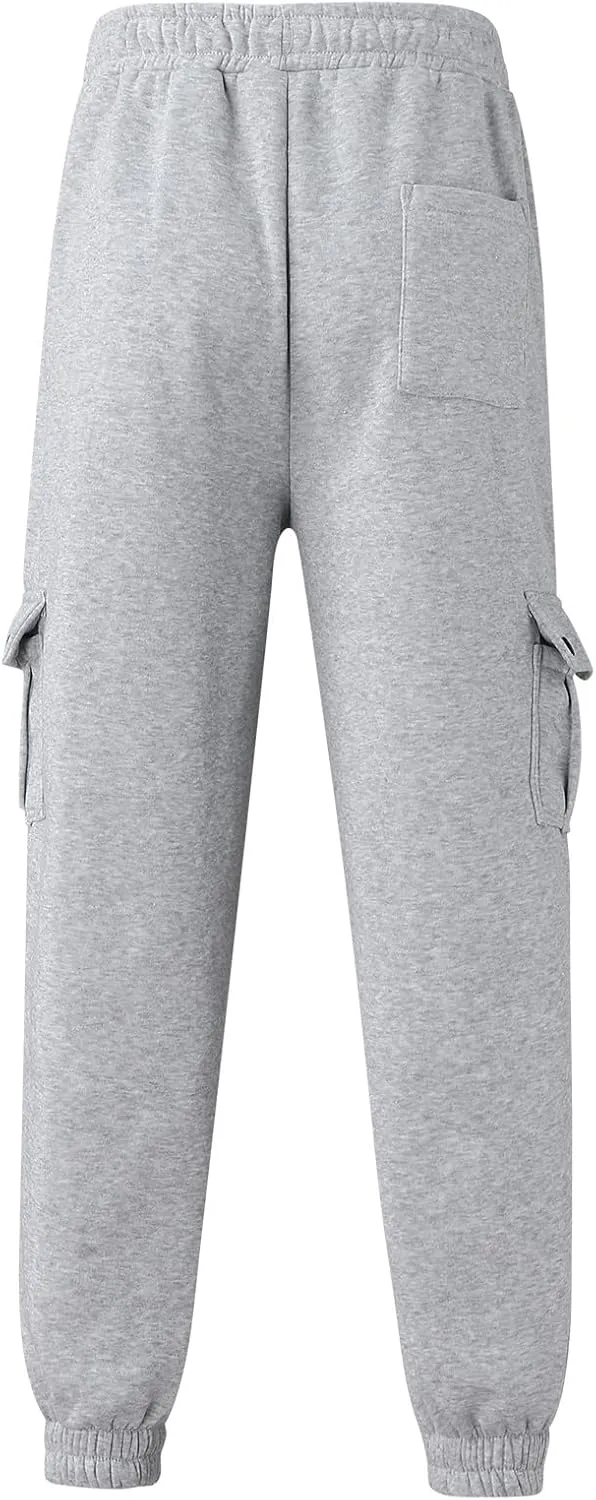 Cargo Trousers for Men Jogging Running Men's Fleece Jogger Pant Men's Lightweight Sweatpants Loose Fit Open Bottom