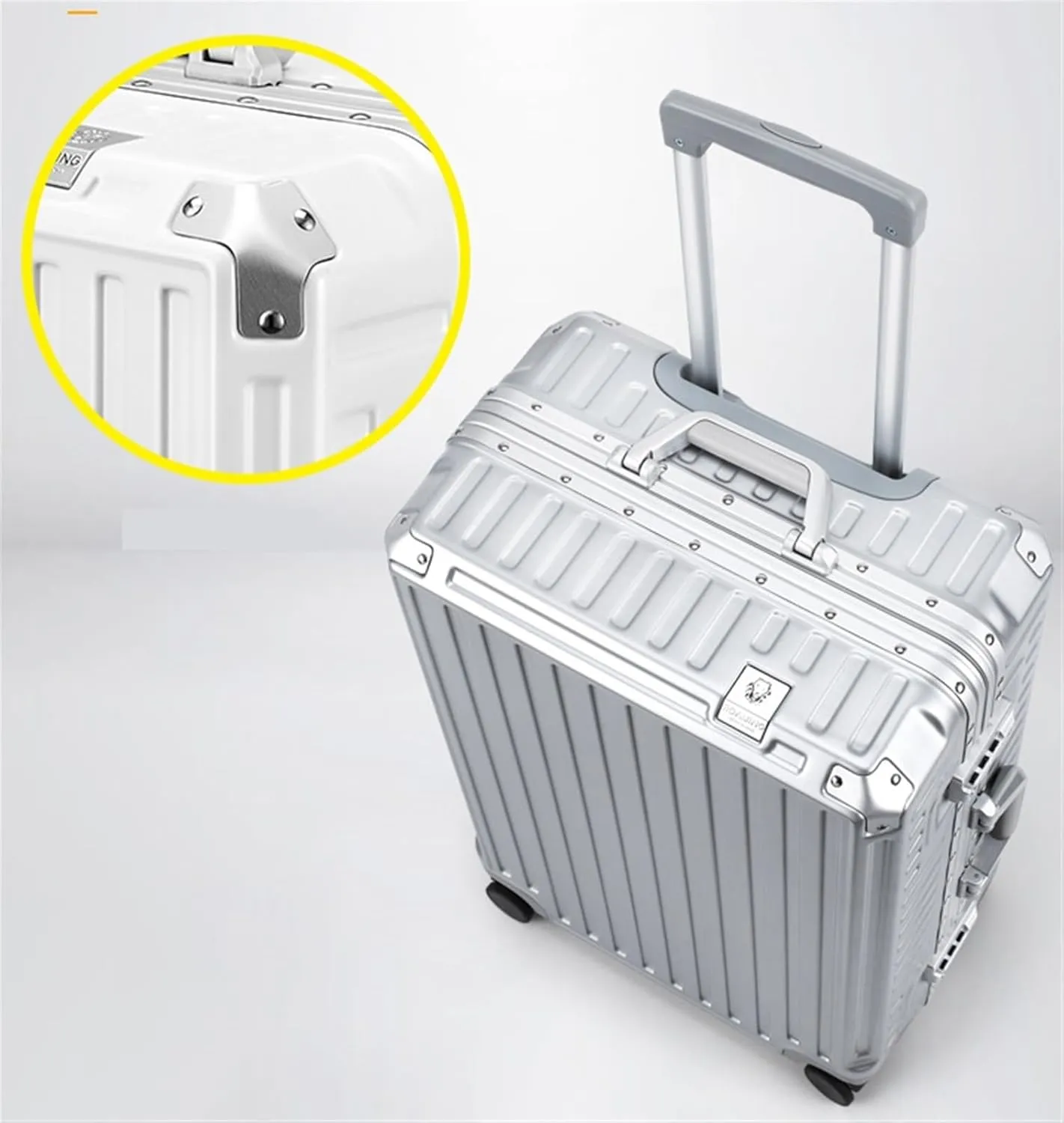 Carry-On Hard Shell Checked Luggage With Aluminum FrameNo Zipper Suitcase With Spinner Wheels Luggage Carry On (Color : D, Size : 24in)