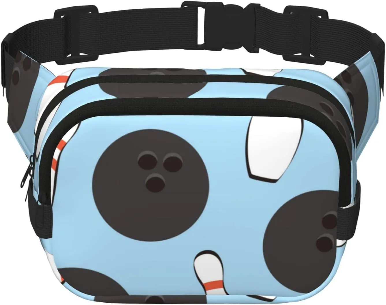 Cartoon Bowling Ball Fanny Pack Crossbody Waist Bag For Women Men Adjustable Casual Workout Belt Bag