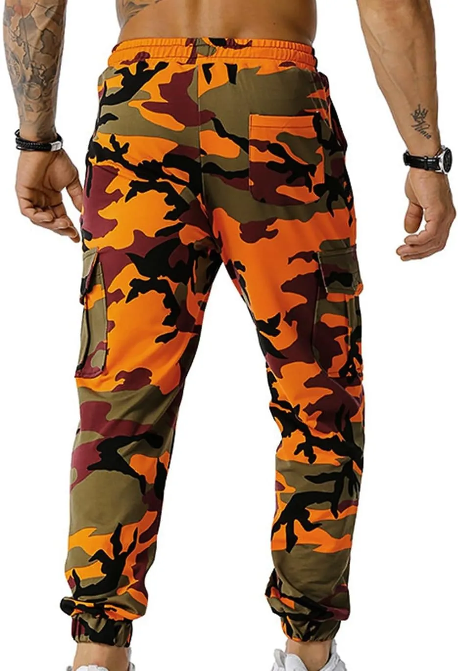 Casual Camo Joggers Sweatpants for Men Lightweight Hiking Outdoor Cargo Pants Streetwear Pants for Men