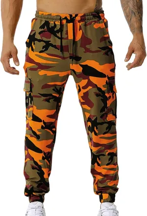 Casual Camo Joggers Sweatpants for Men Lightweight Hiking Outdoor Cargo Pants Streetwear Pants for Men