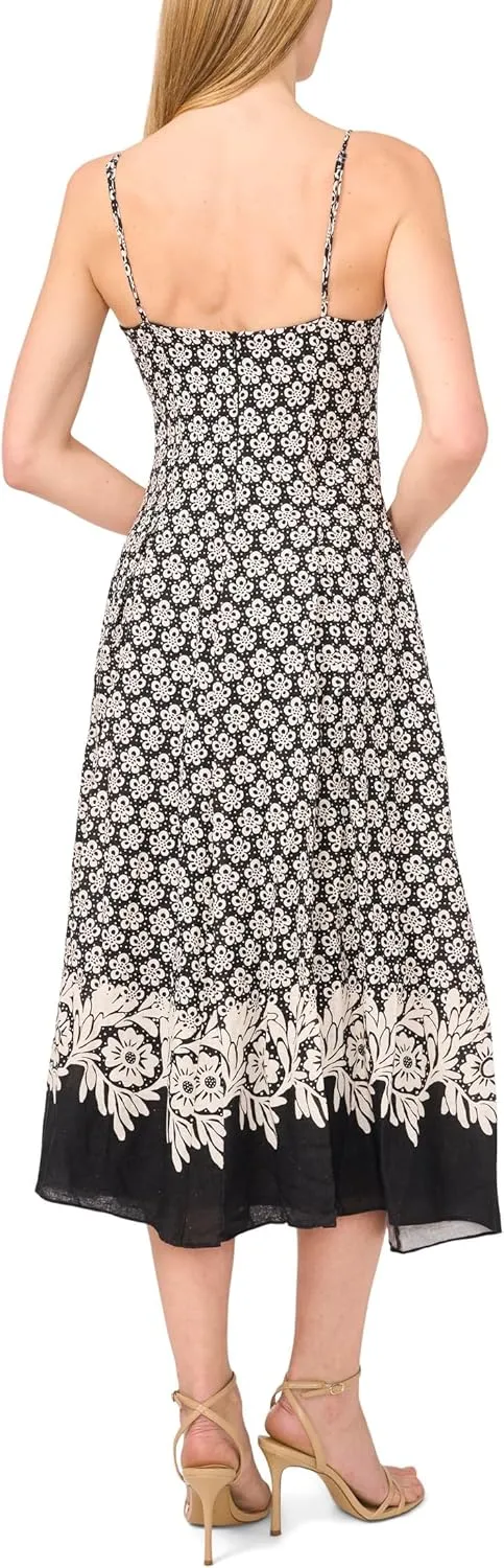 CeCe Women's Spaghetti Strap A-line Maxi Dress