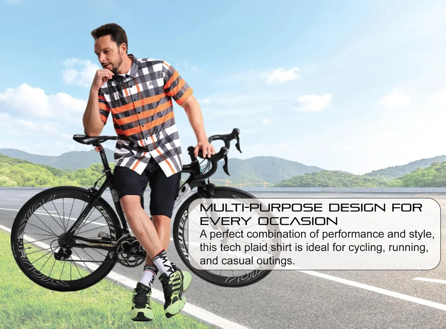 CEROTIPOLAR Gravel Cycling Shirts for Men Club Ride Shirts Casual Style High Wicking Fast-Dry