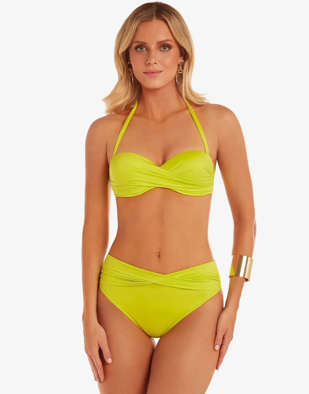Ceylan Twist Bandeau Bikini Top - Lima