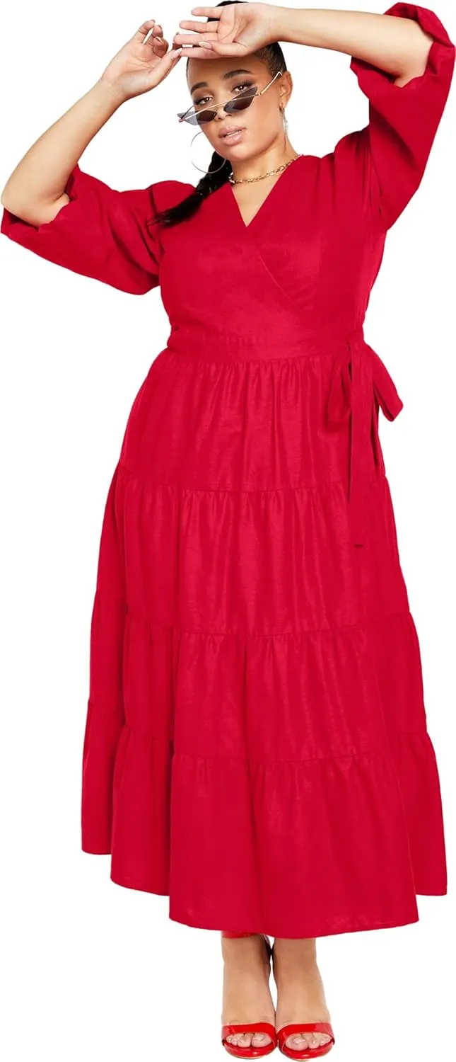 CITY CHIC Plus Size Dress, English Rose Maxi Dress