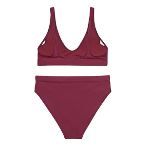 Claret ruby red Recycled sport bikini set
