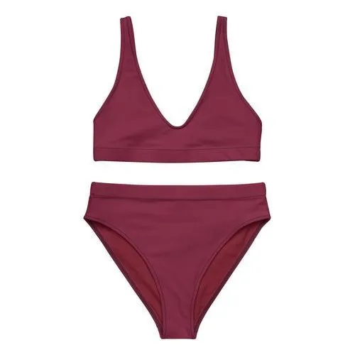 Claret ruby red Recycled sport bikini set