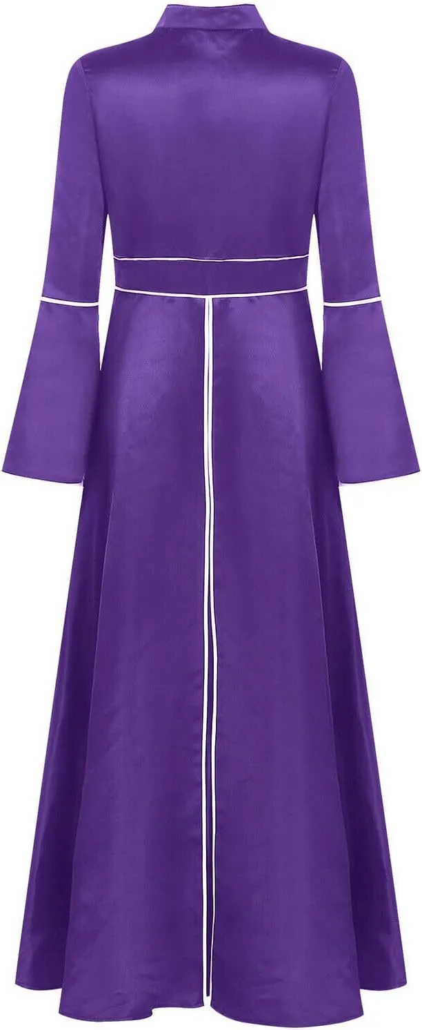 Clergy Dress for Women Church Pastor Elegant Robe Flared Sleeves A line Long Dress
