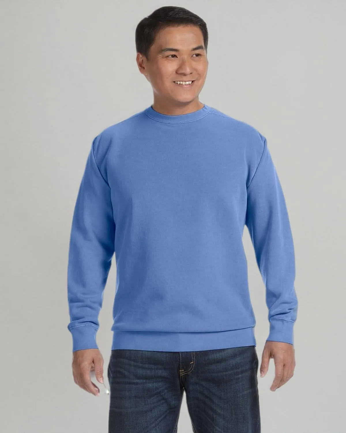 Comfort Colors 1566 Chouinard Adult Crew Neck Blended Sweatshirt Black DirDye