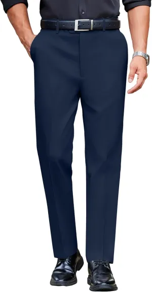 COOFANDY Mens Classic Casual Dress Pants Expandable Waist Suit Pant Slim Fit Flat Front Slacks